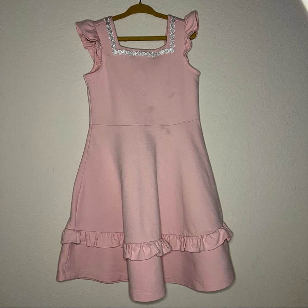 Janie and Jack pink flutter sleeve dress